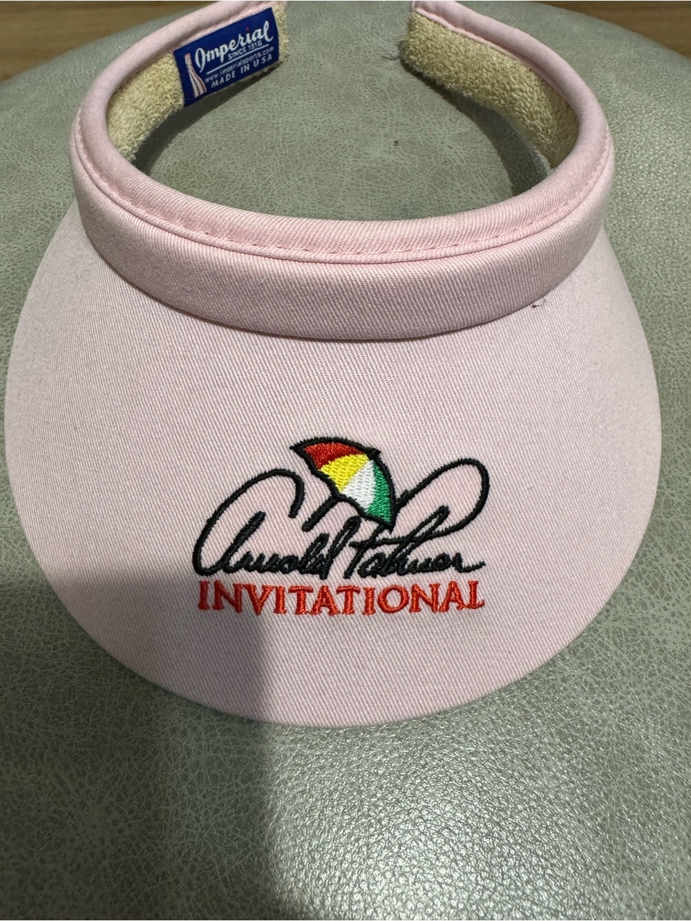 Arnold Palmer Pink Embroidered Visor - Imperial